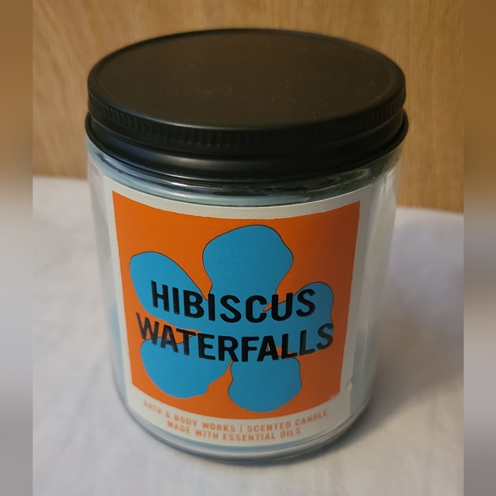 Hibiscus Waterfalls Scented Candle - Blue and Orange
